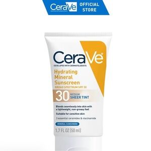 CeraVe Hydrating Mineral Sunscreen SPF 30 - Light Sheer Tint